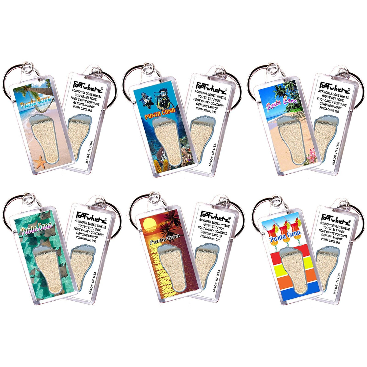 FootWhere Keychain, Small, Clear