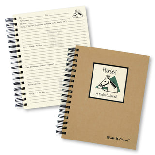 Write it Down series by Journals Unlimited, Guided Journal, Horses, A Rider's Journal, Full-size 7.5"x 9", Kraft Hard Cover, Made in USA