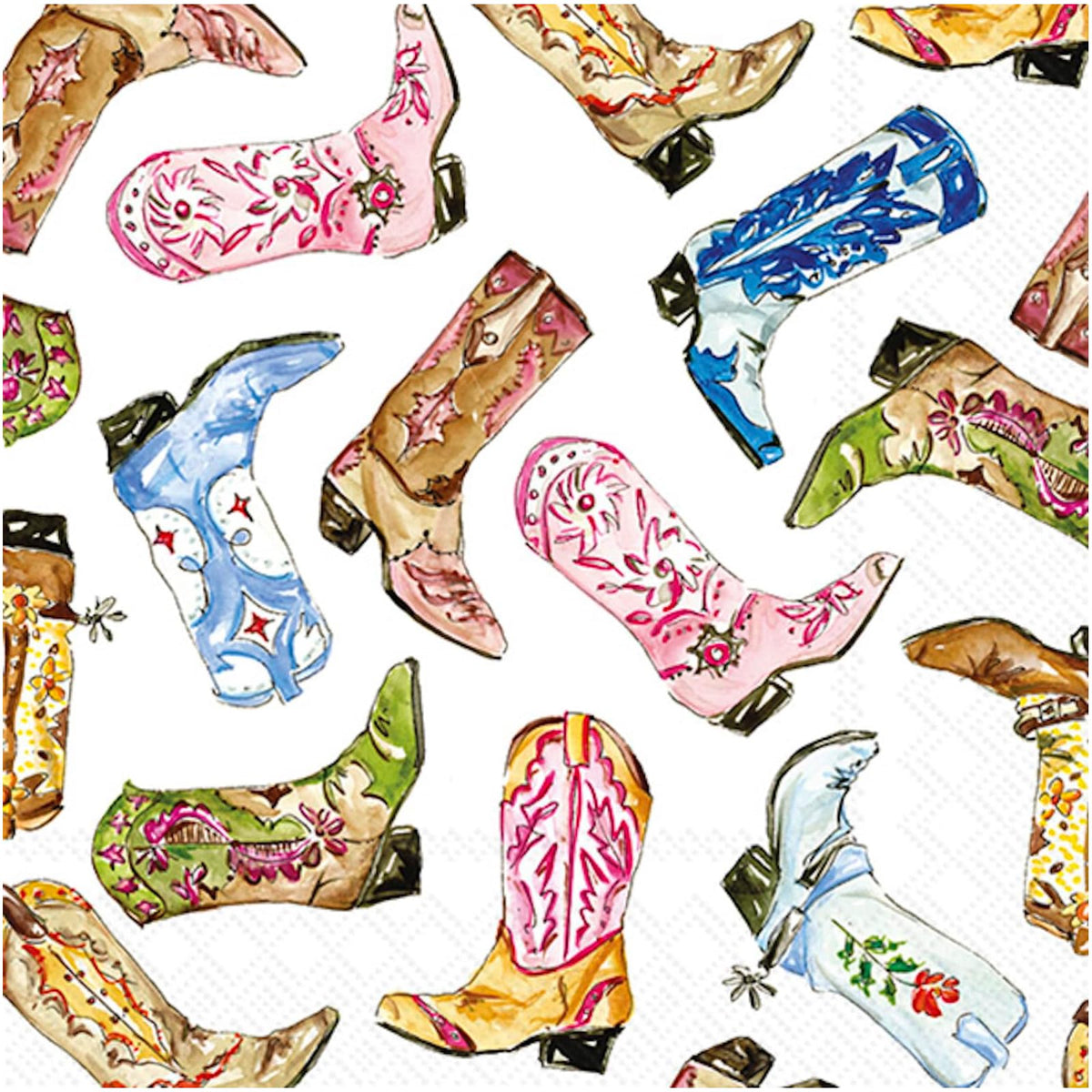 ihr SINCE 1977 Disposable Napkin, 5" x 5", Boot Scooting