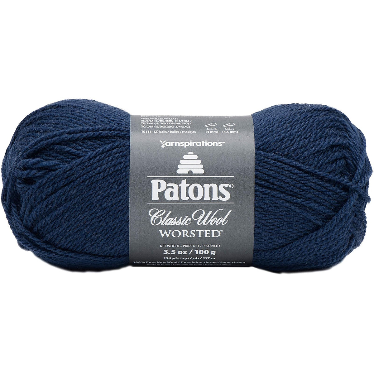 Patons Yarn, 3.5 oz, 210 yds, Navy Blue