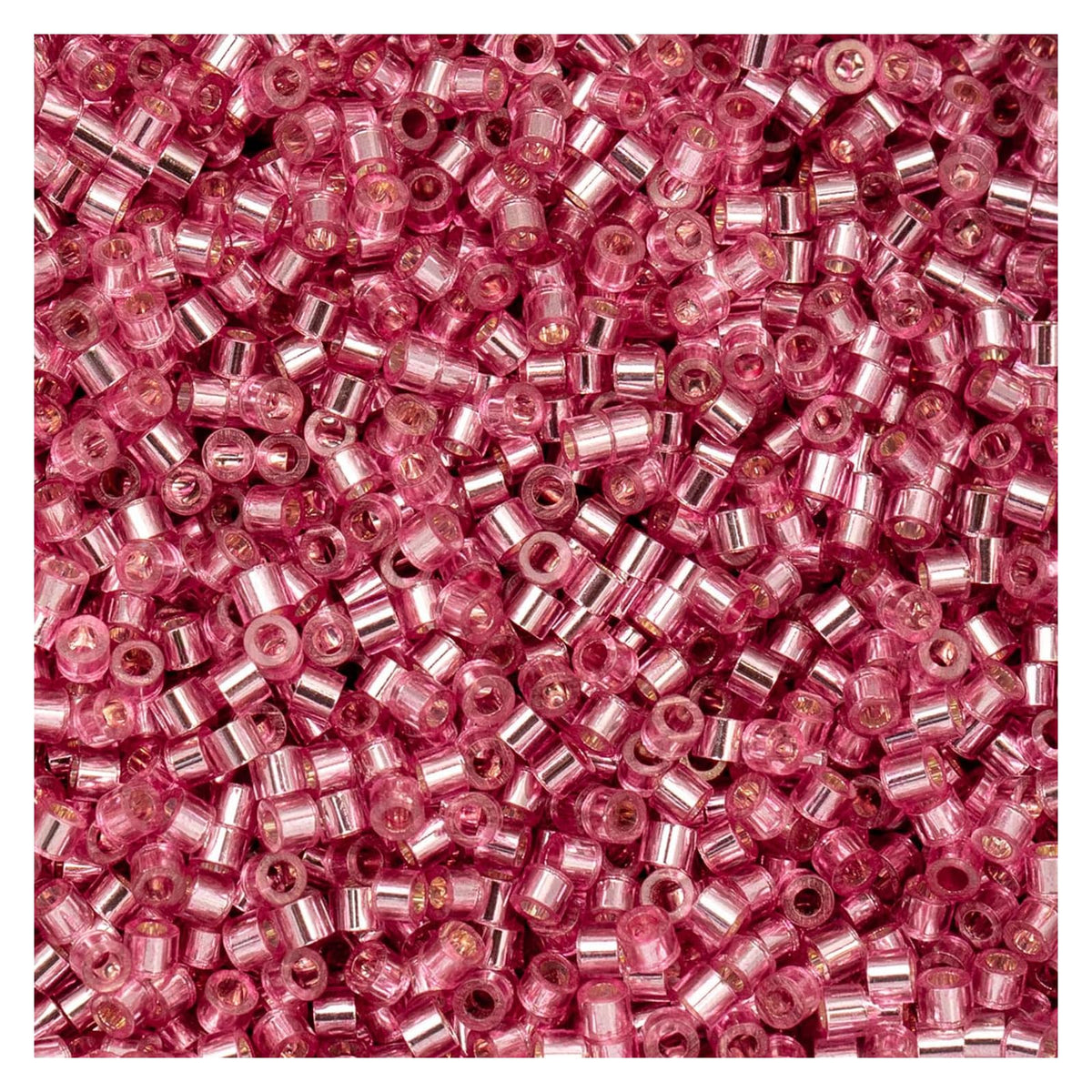 John Bead Craft Bead, Size 11, Dark Pink Rose Silver Lined