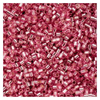 John Bead Craft Bead, Size 11, Dark Pink Rose Silver Lined