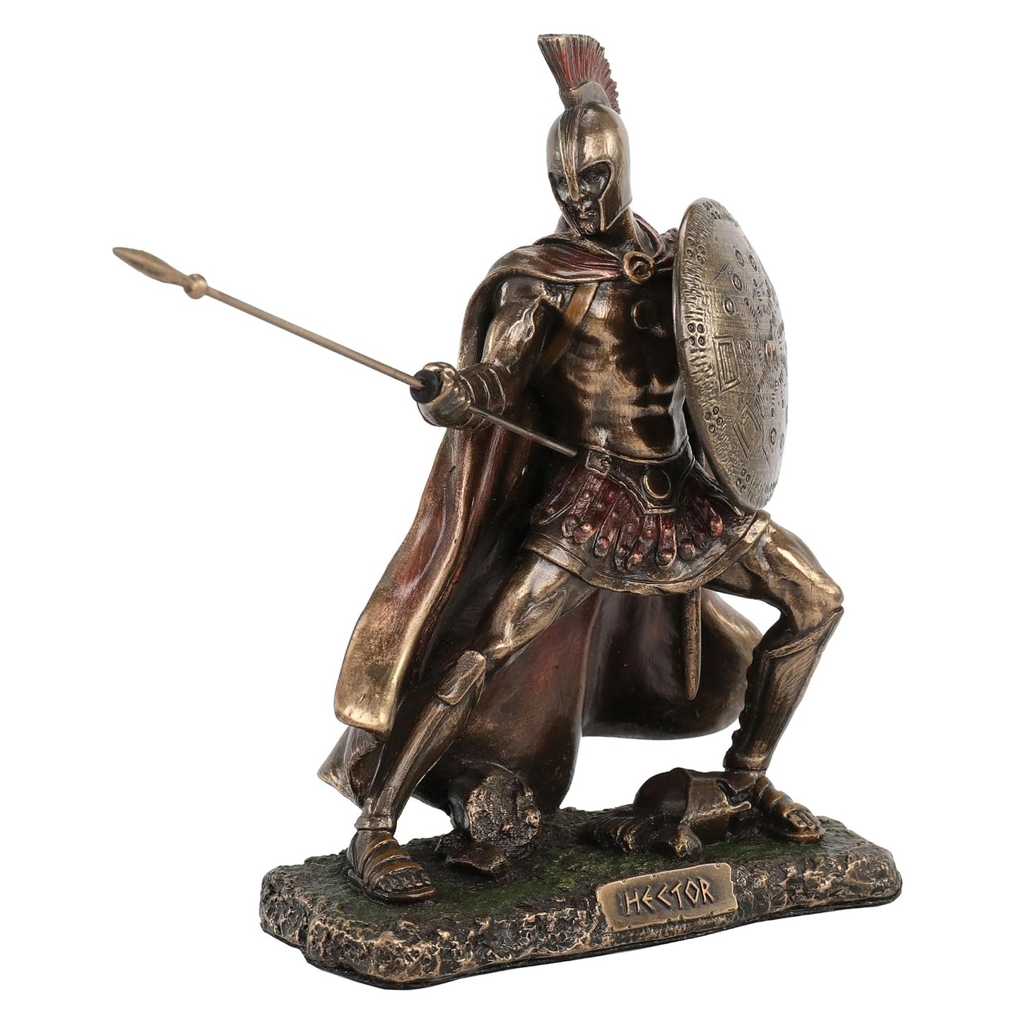 Unicorn Studio Veronese Design Hector Trojan Prince Warrior of Troy Holding Spear and Shield Statue