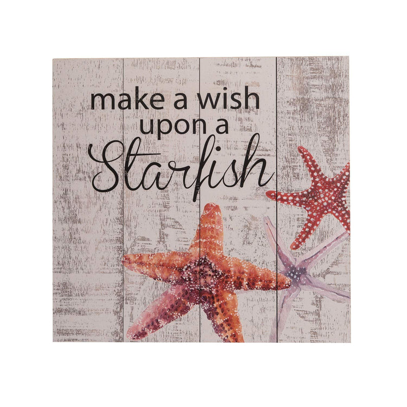 Beachcombers 11.8" MDF Wish Upon A Starfish Sign