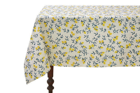 Coucke Printed Tablecloth in Metis, Lemon Zest, 180 x 180 cm