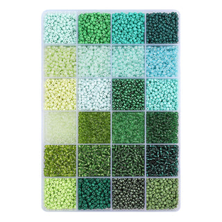John Bead Craft Bead, 8/0, Green Fields