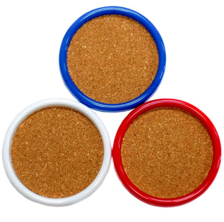 Chef Craft Basic Coasters, 4 inch 4 piece set, Red/White/Red