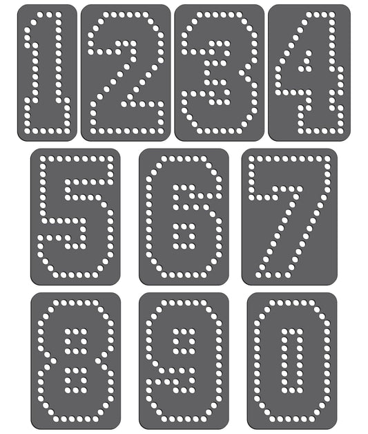 Rhinestone Genie Font-Sports Block Numbers 3" Magnetic Rhinestone Template, Black