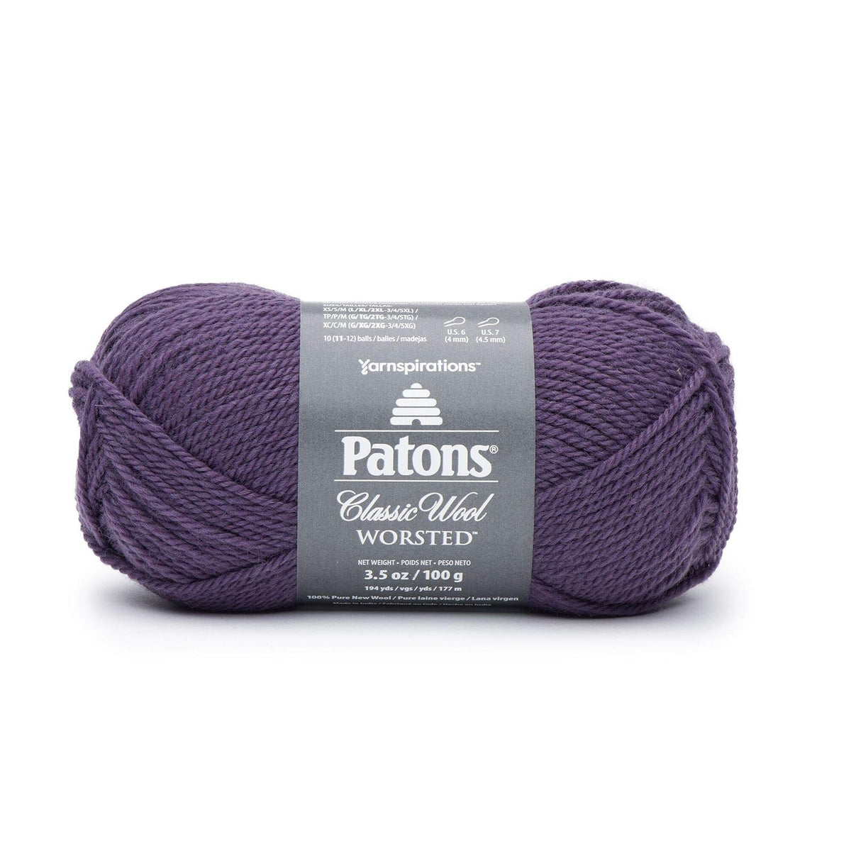 Spinrite Yarns (CA) Patons Classic Wool Yarn, Gray Plum