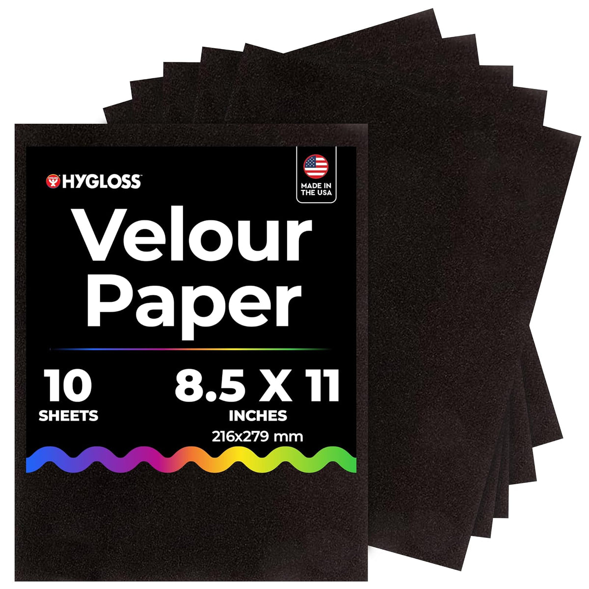 Hygloss Products, Inc Black 10 Sheets Velour Paper