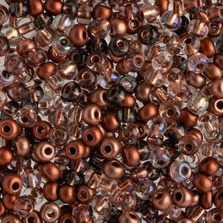 John Bead Czech Glass Seed Beads 6/0 (100g) Copper Mega Mix Beads for DIY Art Crafts Jewelry Bracelets Necklaces Earrings Making