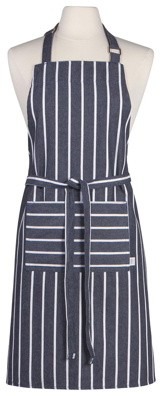 Now Designs Basic Cotton Kitchen Chef's Apron, Butcher Stripe