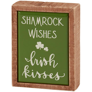 Primitives by Kathy Decorative Signage, 3" x 4" x 1", Green, Cream, Wood