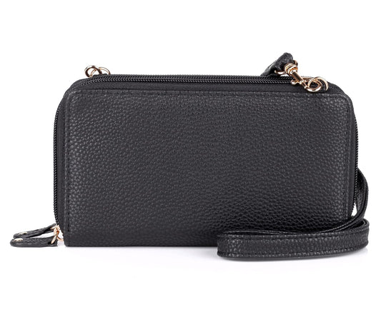 JYS Enterprise Julia Buxton Pebble RFID Ultimate Double Zip Organizer¬Æ Black