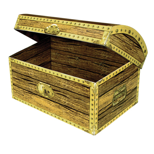 Beistle 8 Inch Treasure Chest Treat Box, Pirate Party Decor