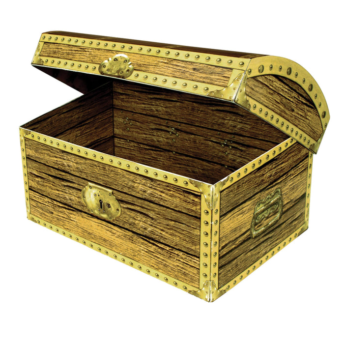 Beistle 8 Inch Treasure Chest Treat Box, Pirate Party Decor