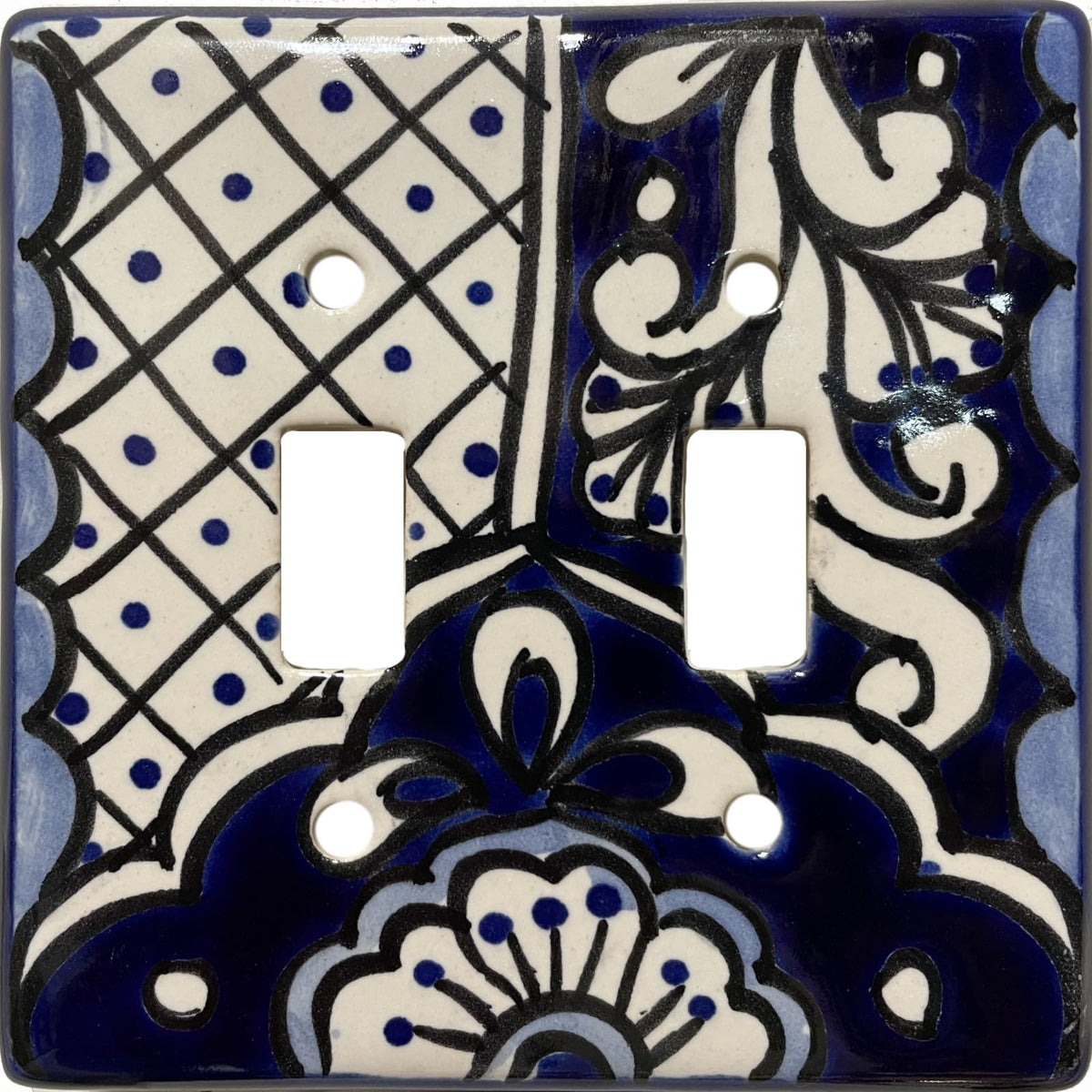 Fine Crafts Imports Wall Plate, Ceramic, Double Toggle Traditional