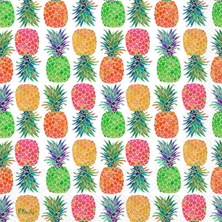 Boston International IHR 3-Ply Paper Napkins, 20-Count Cocktail Size, Tahiti Pineapple Repeat