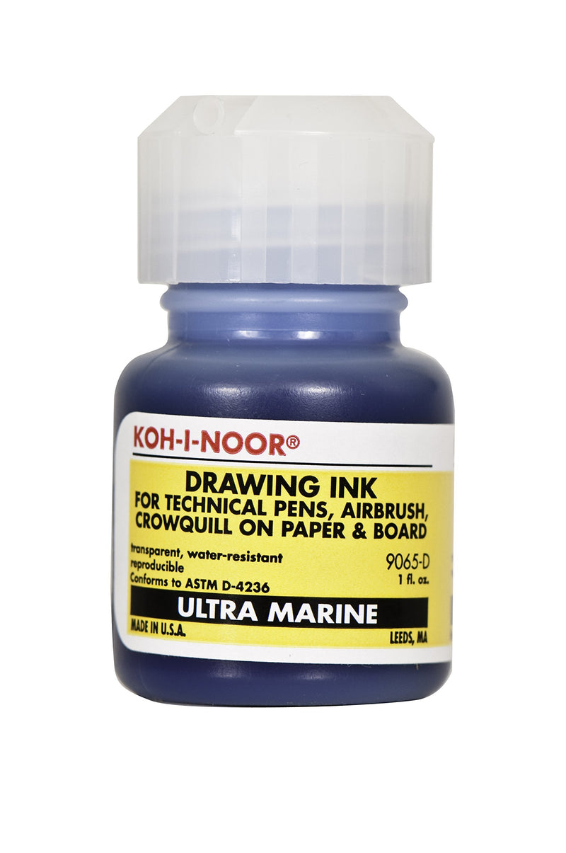 Koh-I-Noor Pigment-Based Drawing Ink, 1 Ounce Bottle, Ultramarine Blue (9065D.ULT)