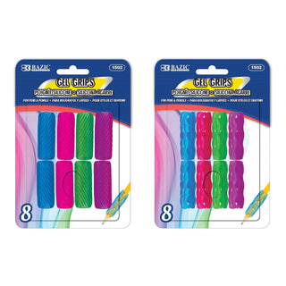 Comfy Hour Pencil Grips and Pen Grip, Soft Gel Cushions, Set of 8