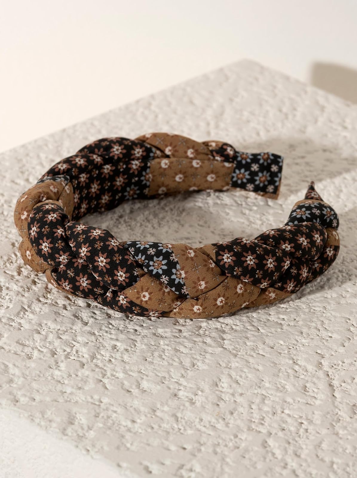 Shiraleah Braided Print Headband-Tan