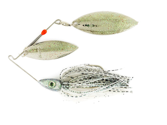 Nichols Lures Pulsator Metal Flake Double Willow Spinnerbait, Green Tilapia, 3/4-Ounce