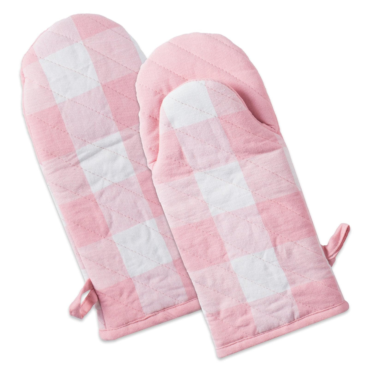 DII Design Heat Resistant Pink Buffalon Check Oven Mitt (Set of 2), Pink and White Buffalo Check