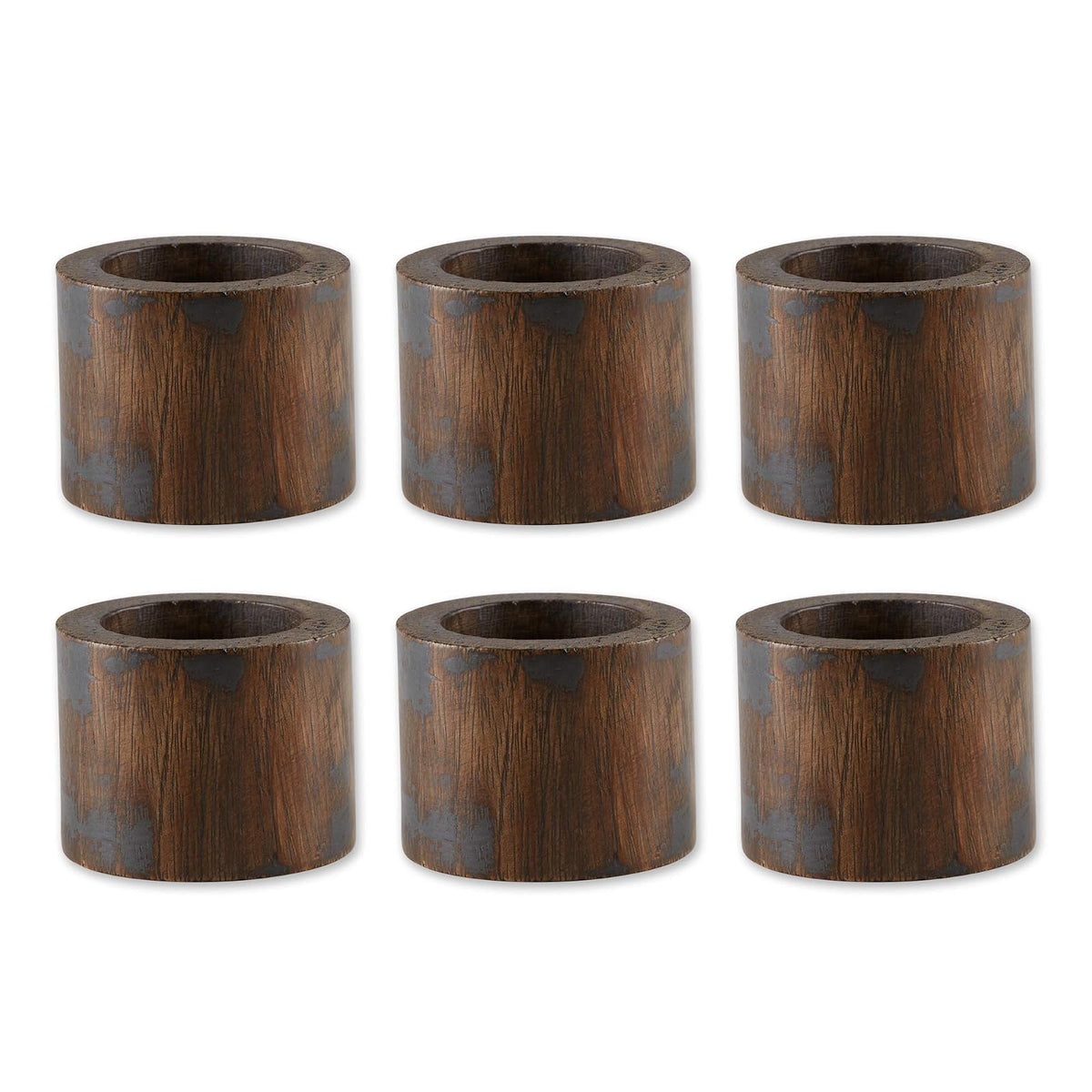 DII Napkin Ring, Large Set, Black Rub Finish
