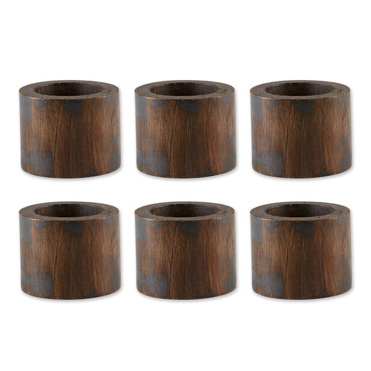 DII Napkin Ring, Large Set, Black Rub Finish