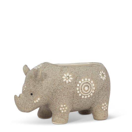 Abbott Collection 27-TREK-191 Rhino Shaped Planter, Grey