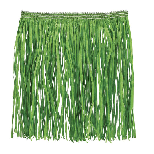 Beistle Adult Size Short Green Paper Grass Hula Skirt Luau Costume Accessory, One
