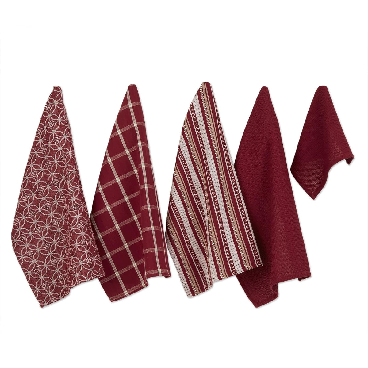DII Towel, Dishtowel, 18x28"; Dishcloth, 13x13", Wine