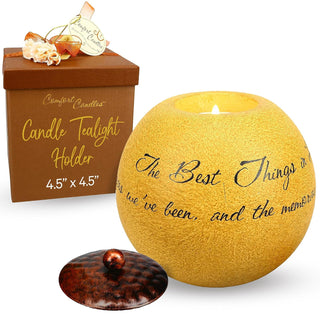 Comfort Candles The Best Things in Life by Pavilion Includes Tea Light Candle, 4-1/2-Inch Round, Sentimental Saying