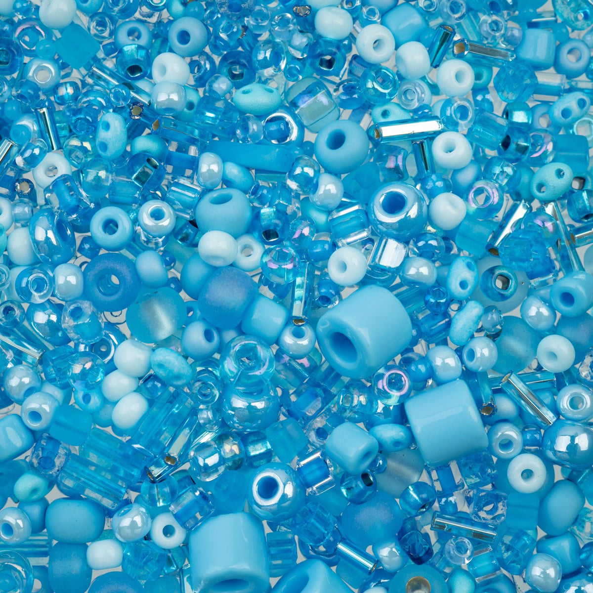 John Bead Craft Bead, Assorted, Light Blue Assorted Mix