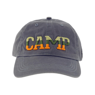 Pavilion Gift Company Hat, Gray, Green, Orange, Camp - Gray Baseball Cap Hat Cam
