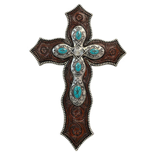 De Leon Collections Wall Art, 7.8"L x 11.6"W, Turquoise, Brown, Silver Tone