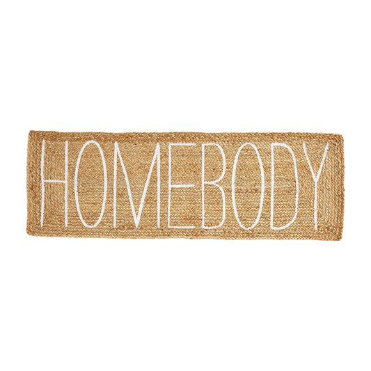 Mud Pie Jute Doormat, Homebody, 17" x 51"