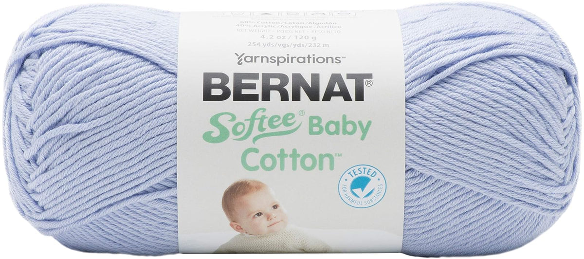 Spinrite Yarns (CA) Bernat Softee Baby Cotton YARN, Pale Periwinkle