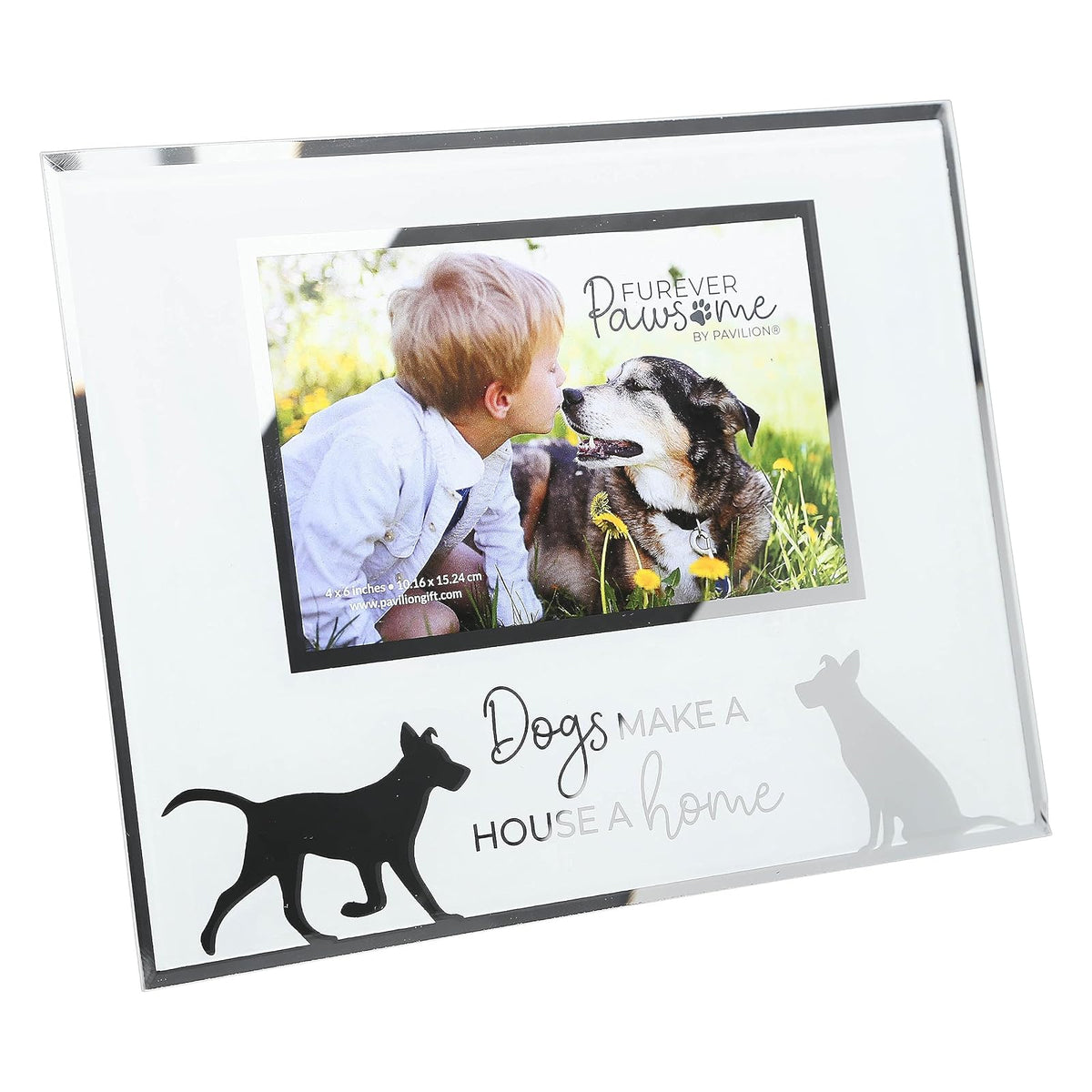 Pavilion Gift Company Picture Frame, White, Silver, Modern