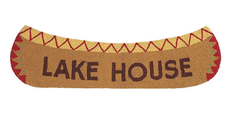 Peking Handicraft 30HRS1154C47 Lake House Canoe Shaped Hook Rug, 47-inch Long, Wool