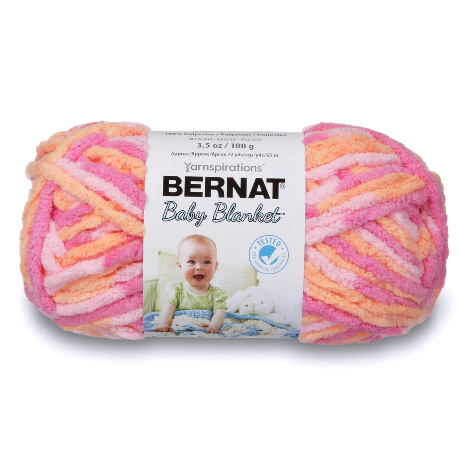 Spinrite Yarns (CA) Bernat Baby Blanket Yarn, 3.5 oz, Gauge 6 Super Bulky, Peachy