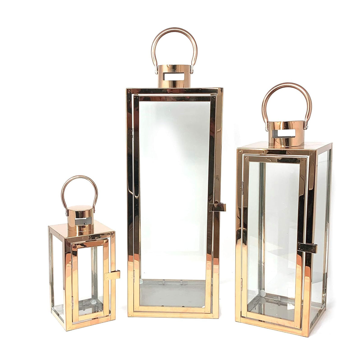 allgala Candle Holder, Cuboid Rose Gold