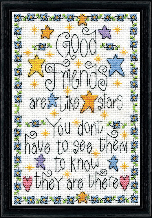 Design Works Crafts Tobin Good Friends, 5 x 7'' Counted Cross Stitch Kit, Multicolour