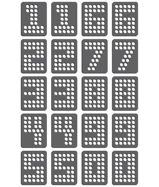Rhinestone Genie Numbers-Block 1.25" Magnetic Rhinestone Template, Black