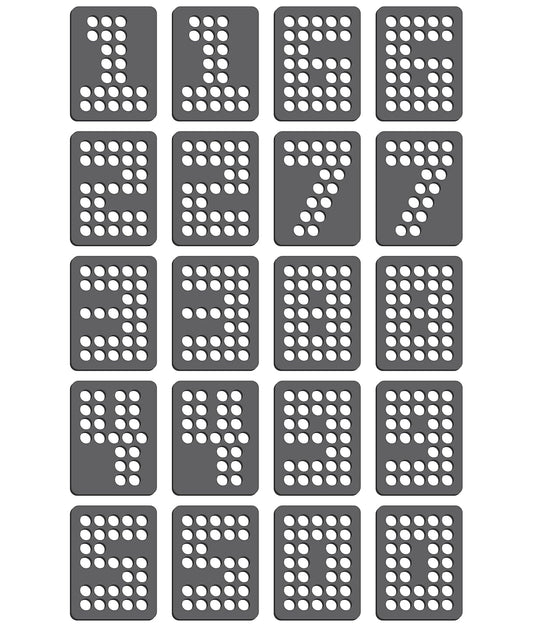 Rhinestone Genie Numbers-Block 1.25" Magnetic Rhinestone Template, Black