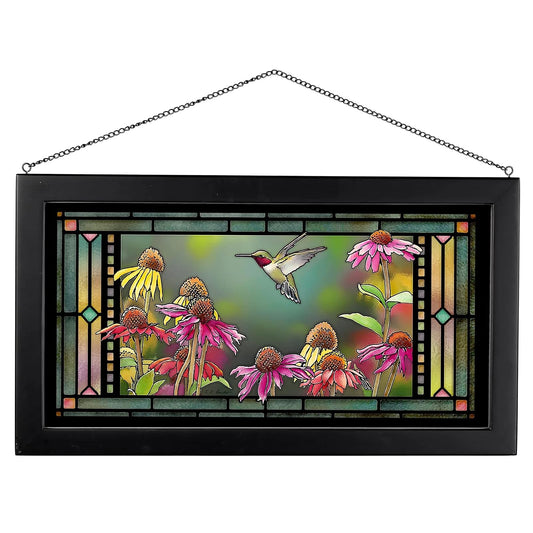 Wild Wings(MN) Wild Wings 5386500024 Stained Glass Art, 23-inch Width (Ruby in Echinacea)