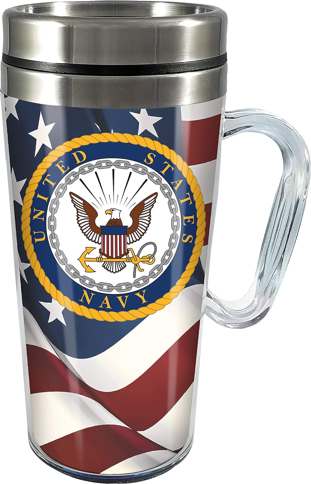 Spoontiques US Navy Insulated Travel Mug, 14 oz, Multicolored