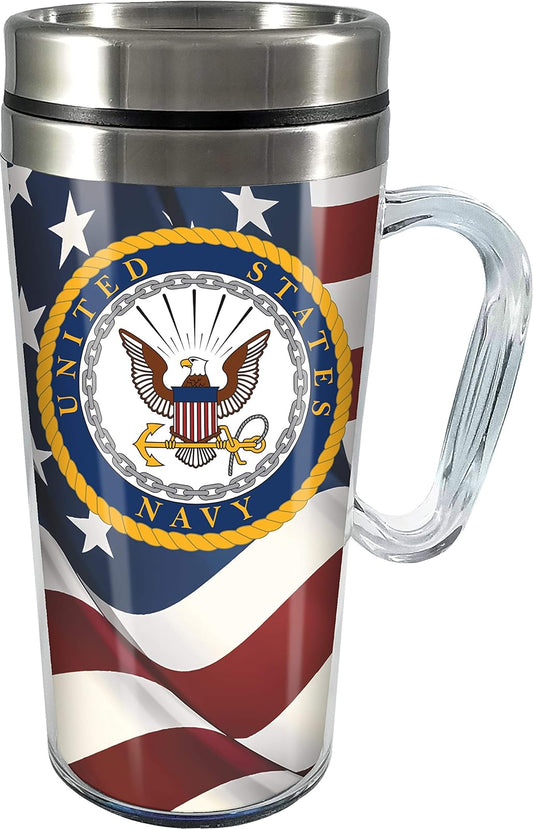 Spoontiques US Navy Insulated Travel Mug, 14 oz, Multicolored