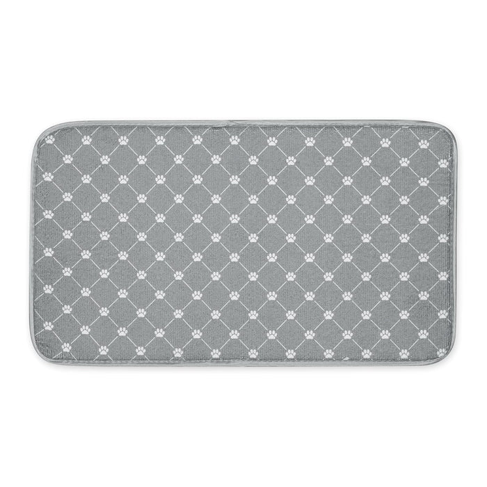 Bone Dry Machine Washable, Ultra Absorbent Pet Mat, 10x18, Gray Trellis Print