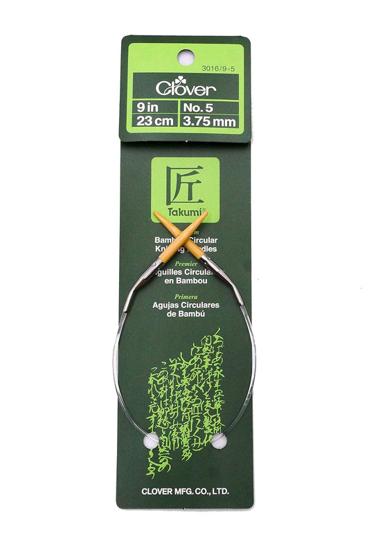 Clover Bamboo Circular Knitting Needles "Takumi", 9-Inch Size 5 (3016/9-05)